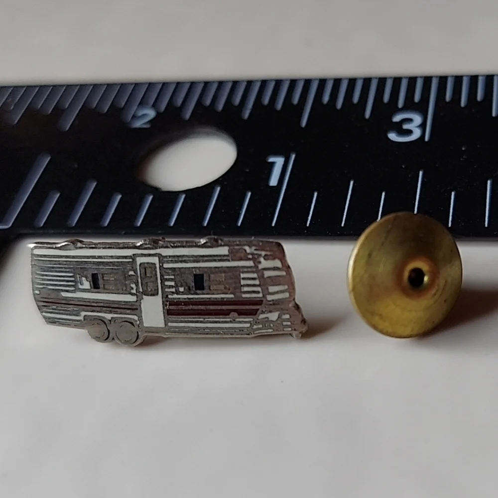 RV Travel Trailer Camper Camping Lapel Tie Hat Pin Recreational Vehicle Giftbag - Picture 4 of 5